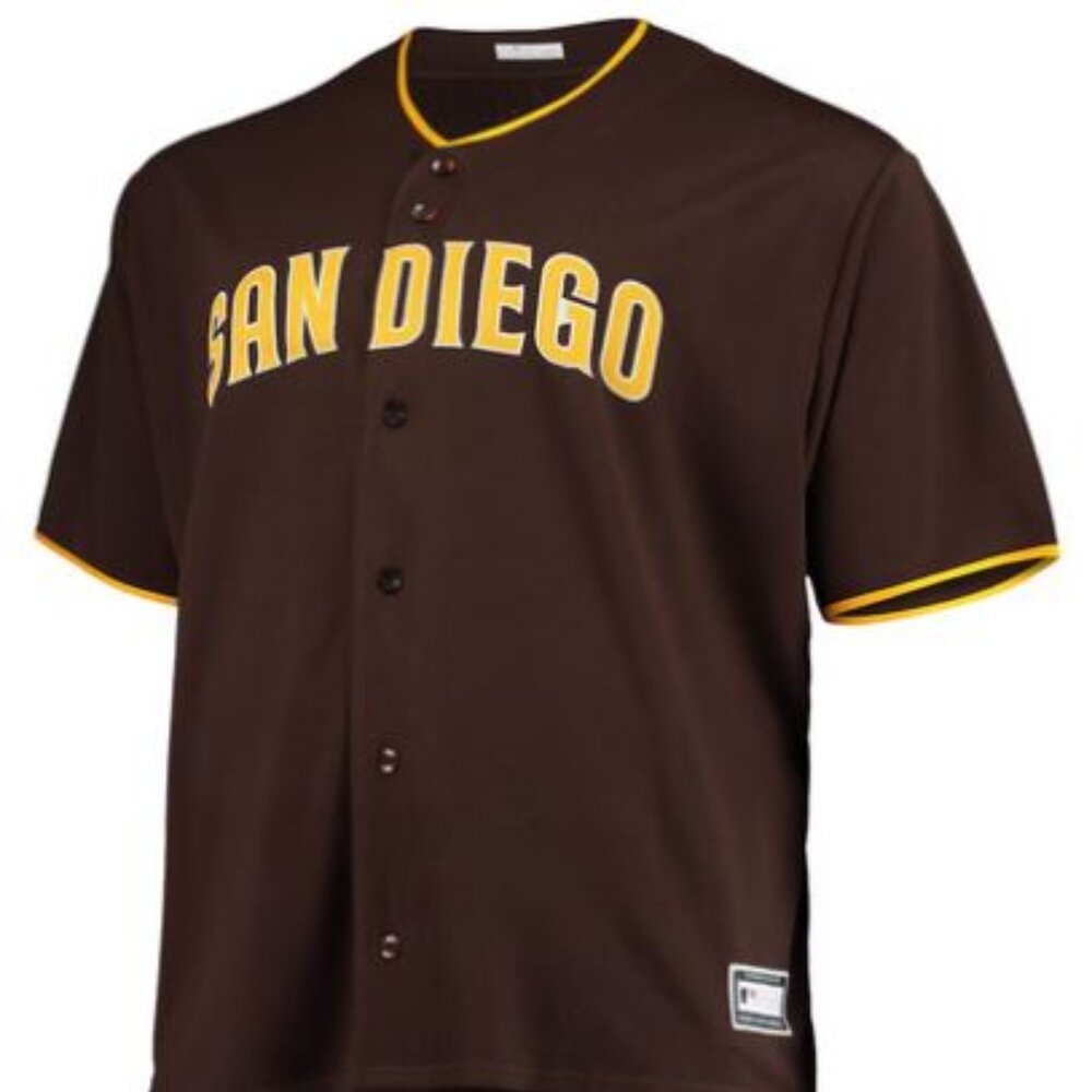 San Diego Padres Shirt - Brown, Size L, Button up Jersey - new, never worn